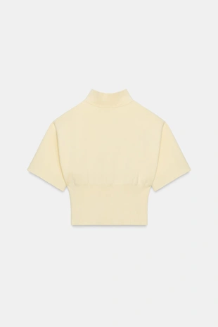 Вязаный джемпер с коротким рукавом и подплечниками- Заказать в России