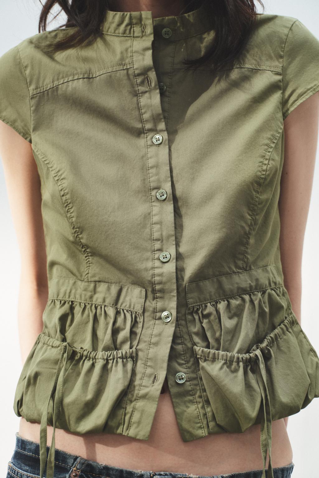 ТОП ИЗ ГАБАРДИНА С КАРМАНАМИ