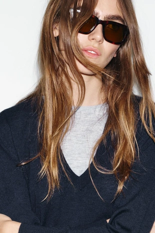 Комбинированный свитер из шерсти