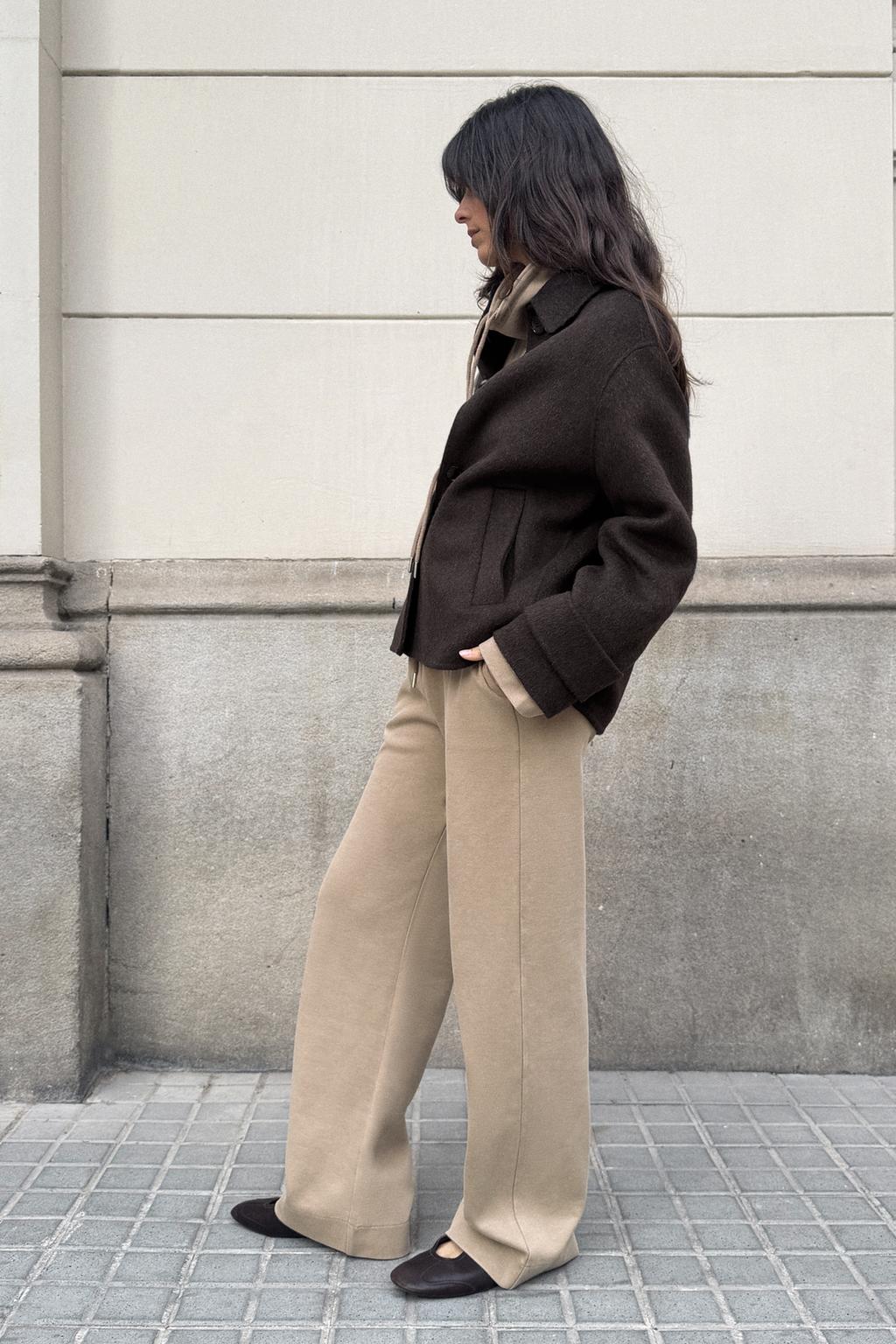 БРЮКИ ИЗ ТРИКОТАЖА ИНТЕРЛОК С ЭФФЕКТОМ ПОТЕРТОСТИ