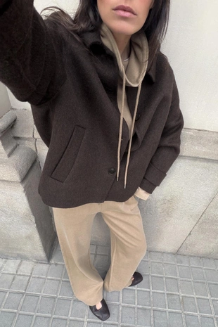 Брюки из трикотажа интерлок с эффектом потертости- Заказать в России