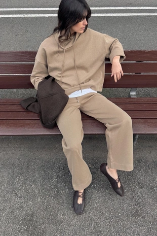 Толстовка из интерлока с эффектом потертости