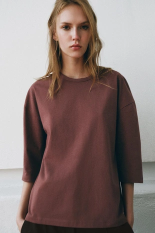 Футболка в стиле рустик с короткими рукавами- Заказать в России