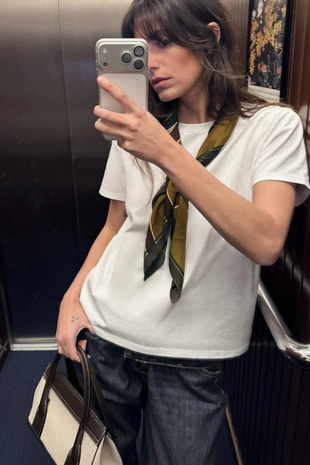 Купить Zara Шарф из 100% вискозы в полоску