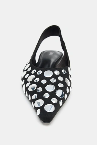 Балетки-мюли с заклепками- Заказать в России