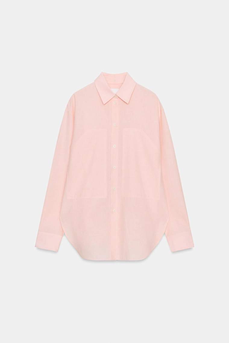 Рубашка в полоску с отстёгивающимся воротником zw collection