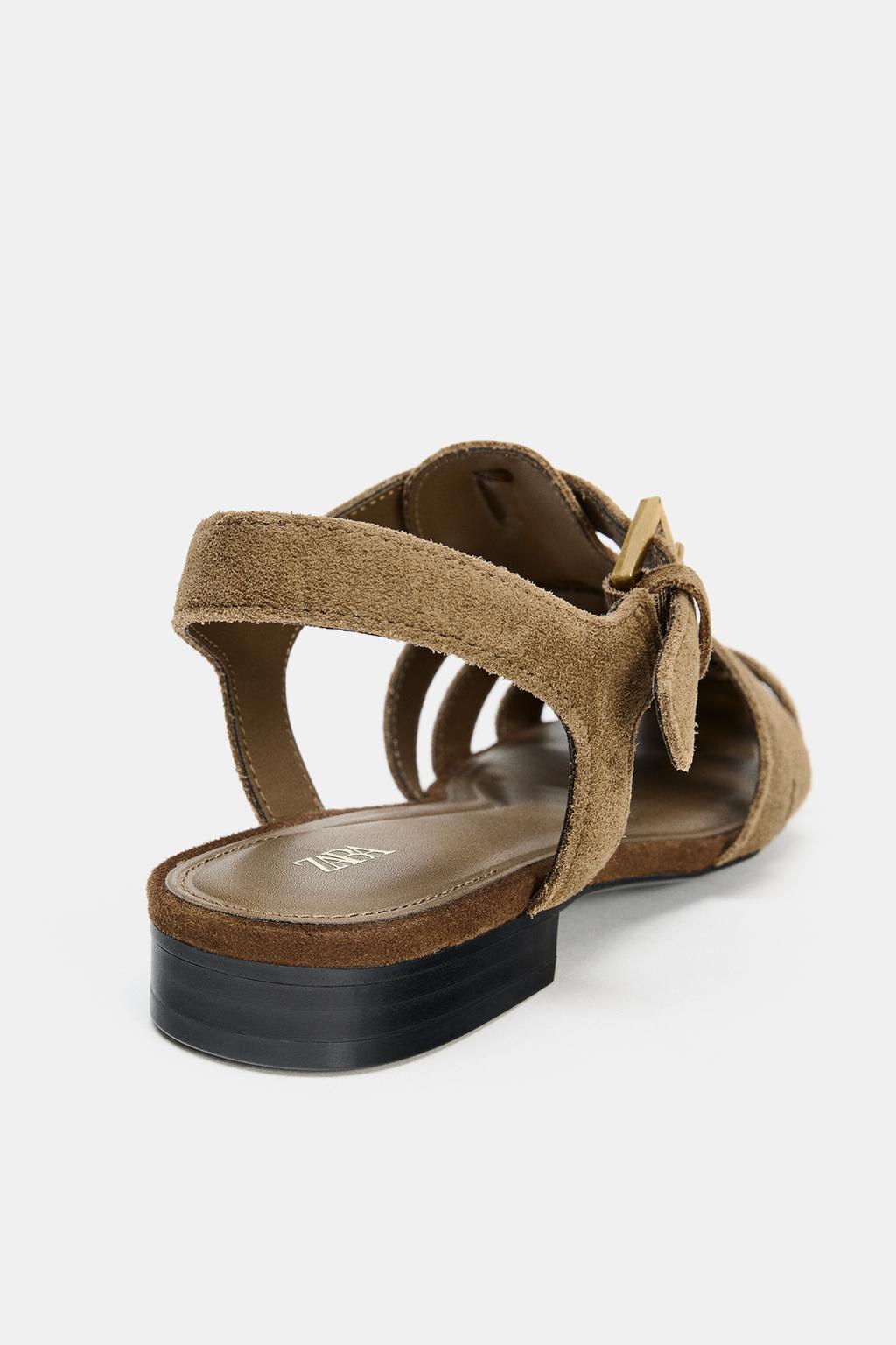 САНДАЛИИ ИЗ ЗАМШИ С РЕМЕШКАМИ