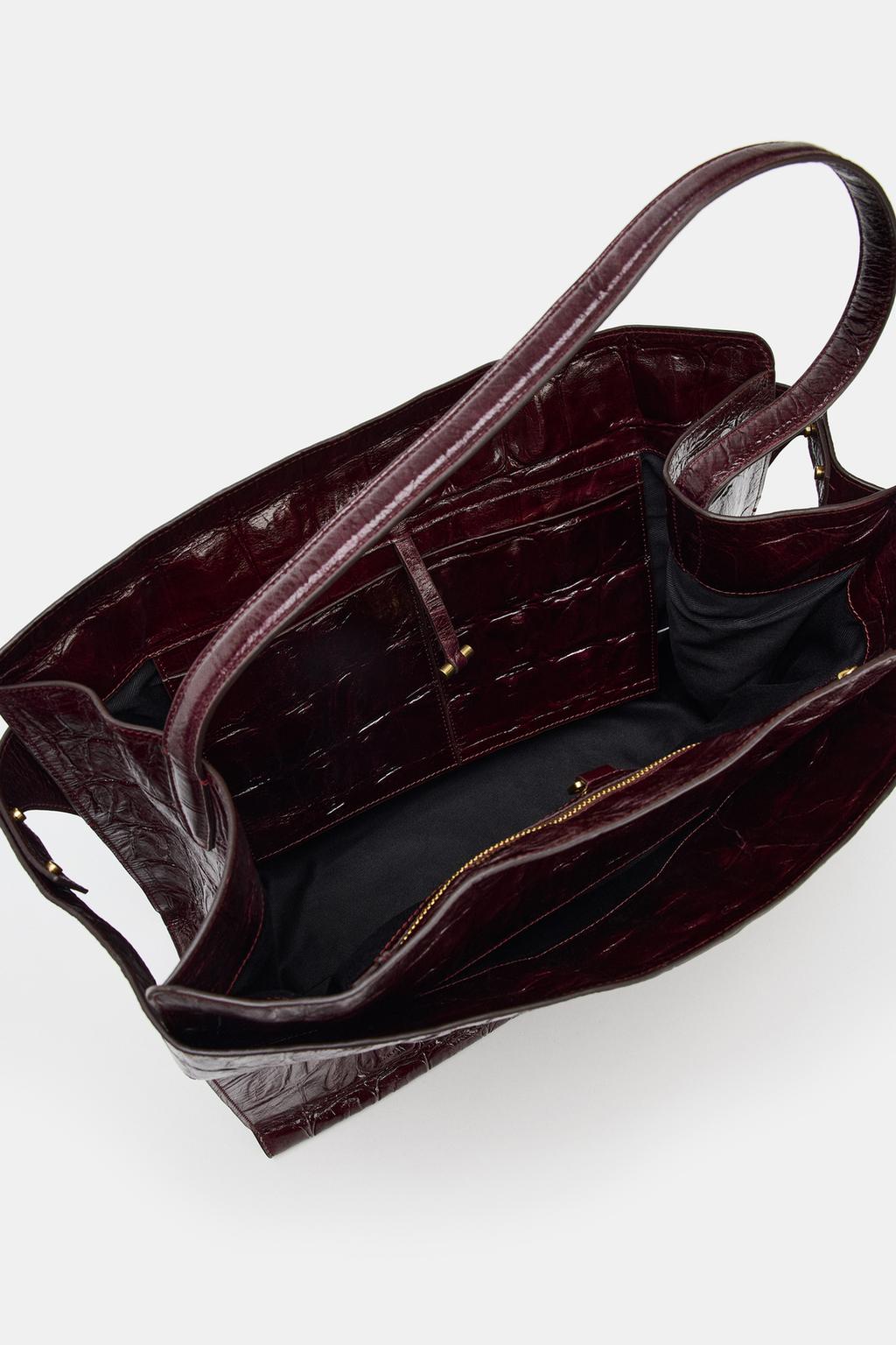 БОЛЬШАЯ КОЖАНАЯ СУМКА-СИТИ С ТИСНЕНИЕМ