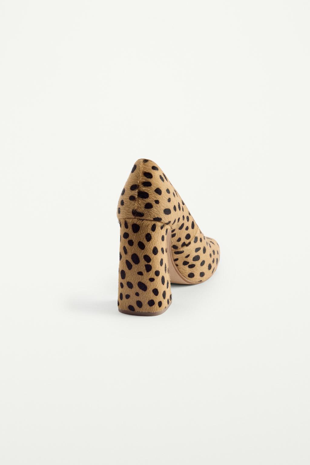 Туфли на каблуке с животным принтом - вещь zara woman