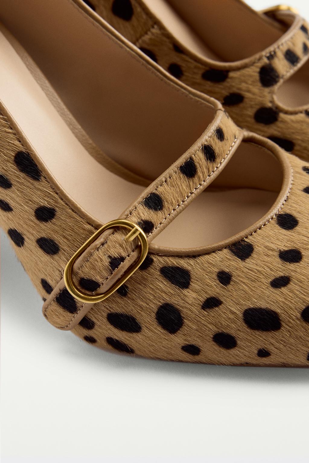 Туфли на каблуке с животным принтом - вещь zara woman