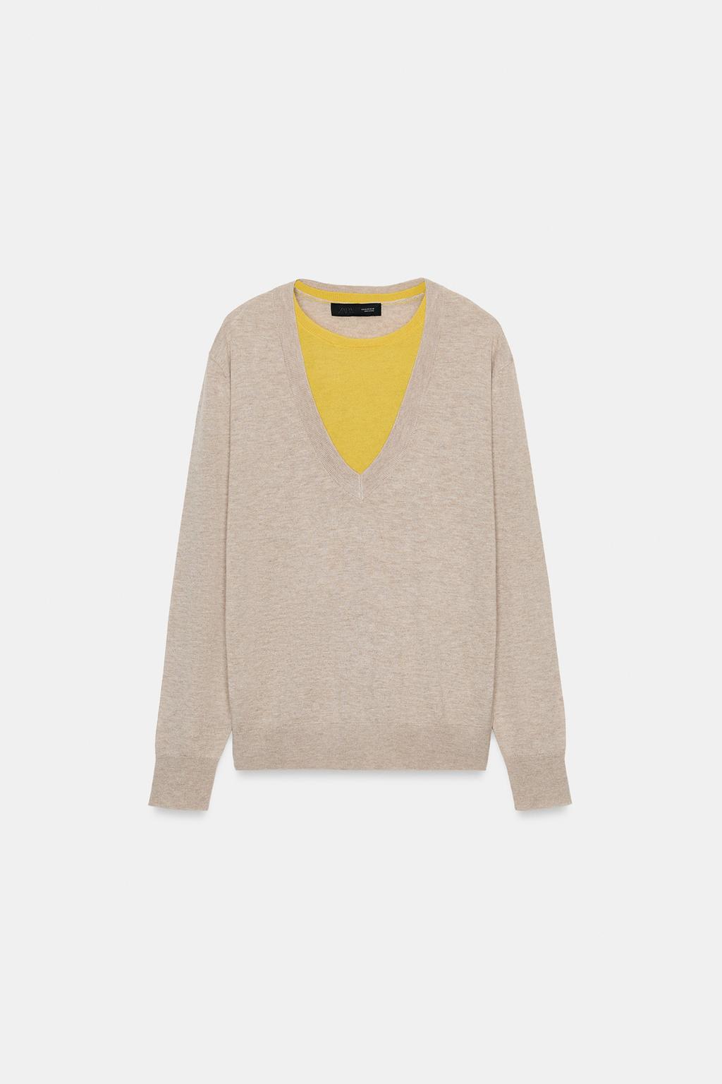 КОМБИНИРОВАННЫЙ СВИТЕР ИЗ ШЕРСТИ