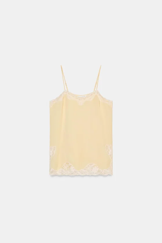 ТОП В БЕЛЬЕВОМ СТИЛЕ С КРУЖЕВОМ — коллекция Zara «ZW»