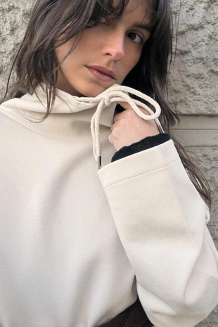 Толстовка из интерлока с эффектом потертости- Заказать в России