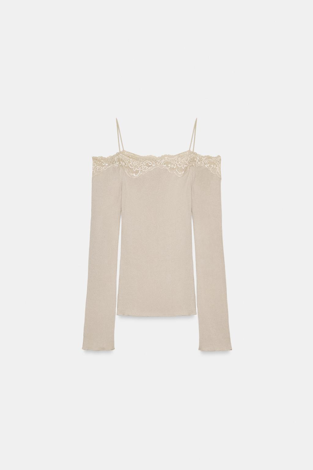 КОМБИНИРОВАННЫЙ ТОП С ОТКРЫТЫМИ ПЛЕЧАМИ