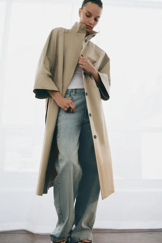 ТРЕНЧ ОВЕРСАЙЗ С ПЛАТКОМ коллекция Zara «ZW» 