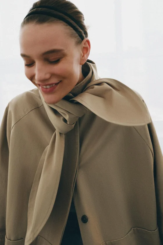 ТРЕНЧ ОВЕРСАЙЗ С ПЛАТКОМ коллекция Zara «ZW» 