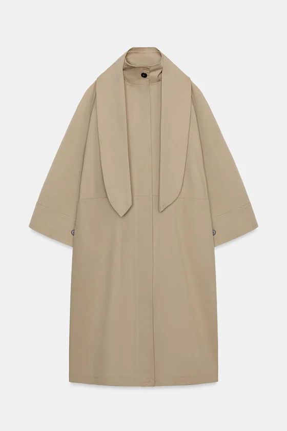 ТРЕНЧ ОВЕРСАЙЗ С ПЛАТКОМ коллекция Zara «ZW» 