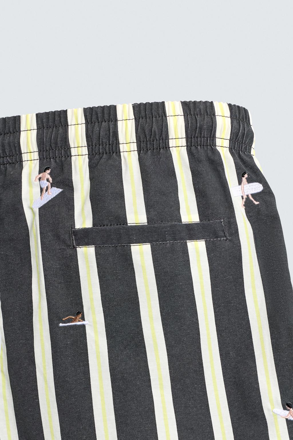 Вышитые плавательные шорты средней длины