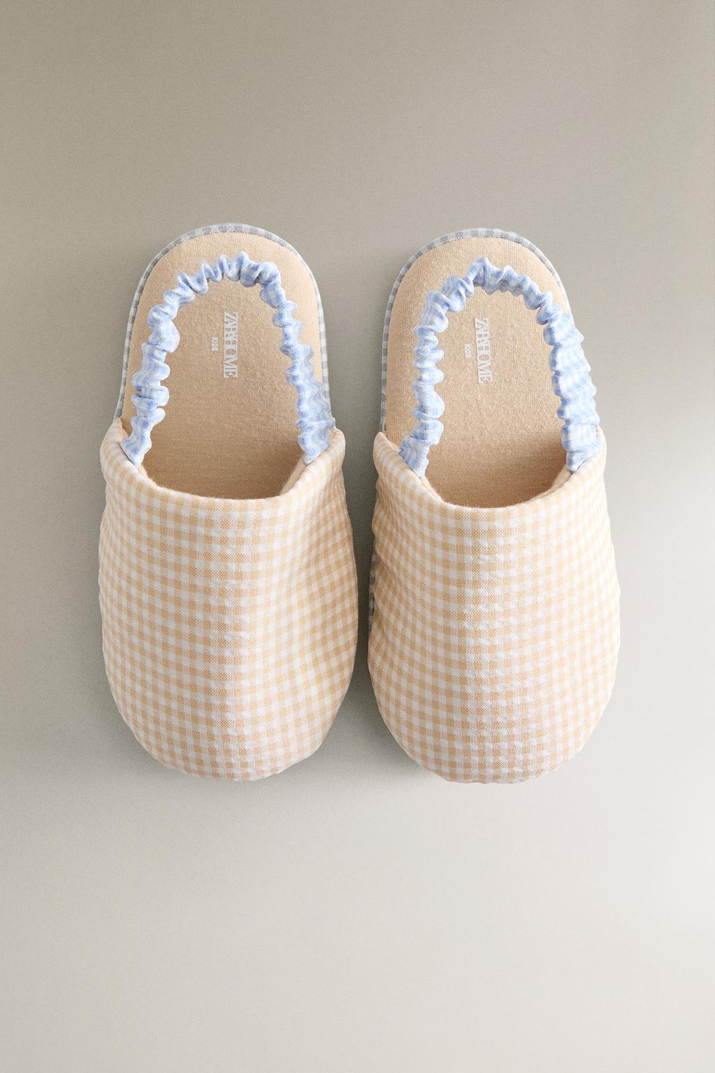 Детские тапочки в клетку