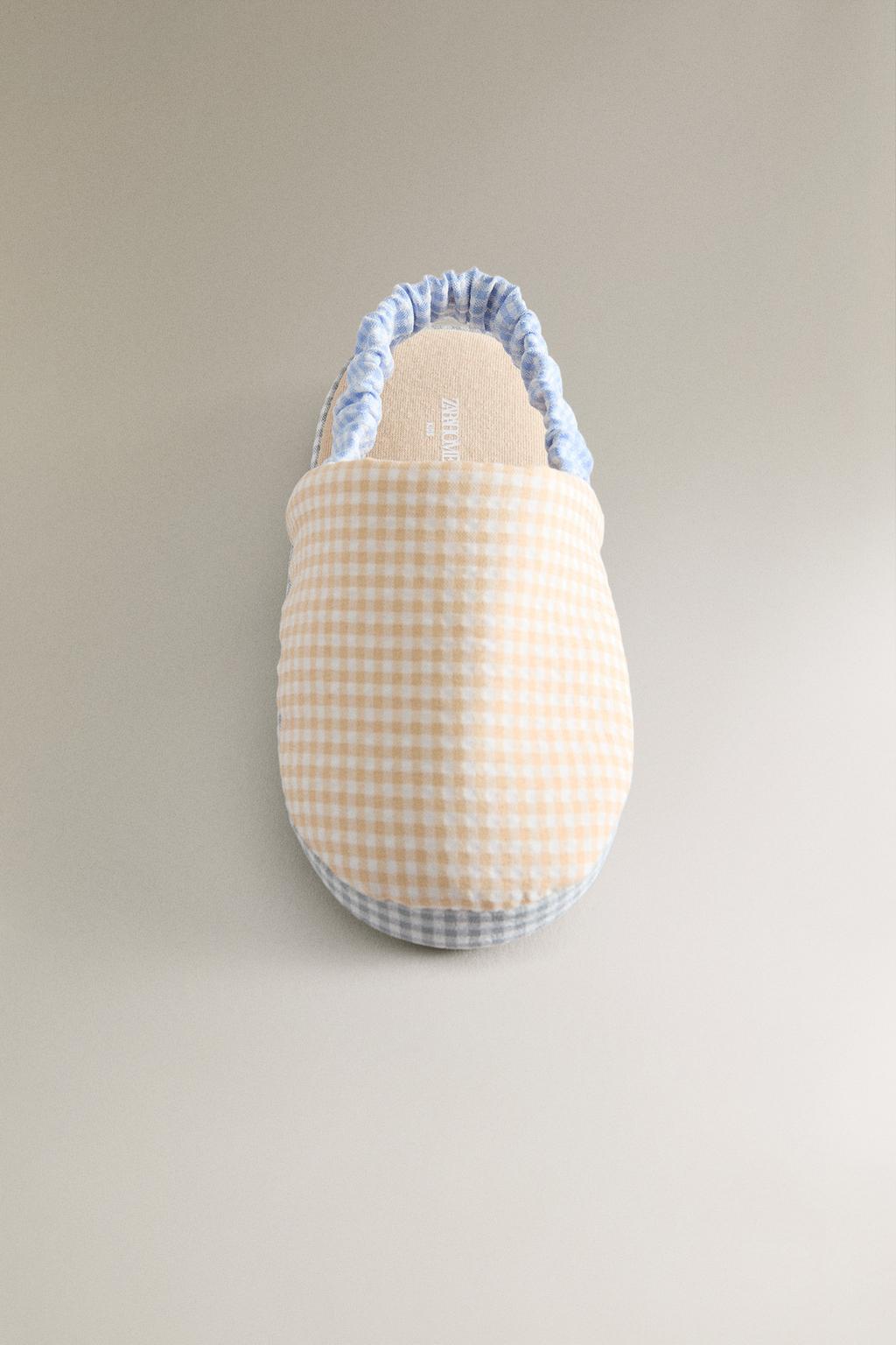 Детские тапочки в клетку