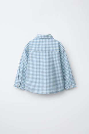 Рубашка в клетку с карманом- Заказать в России