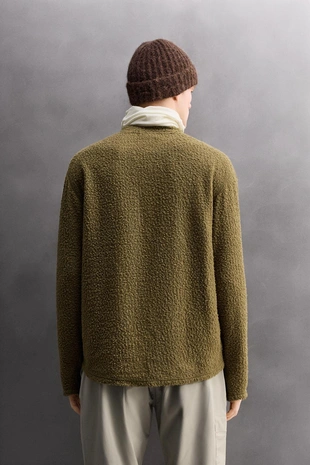 Толстовка из фактурной ткани с шерстью