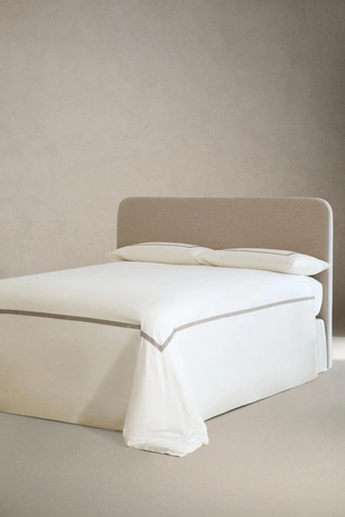 Двуспальный комплект из сатина с геометрической вышивкой- Заказать в России