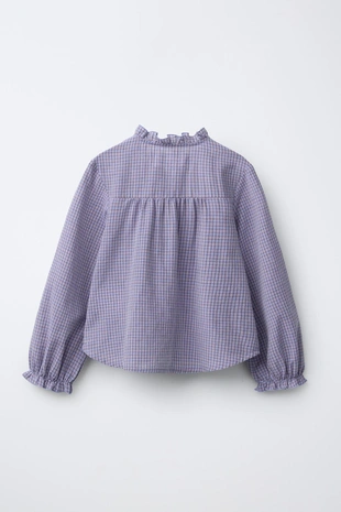 Рубашка в клетку с воланами- Заказать в России