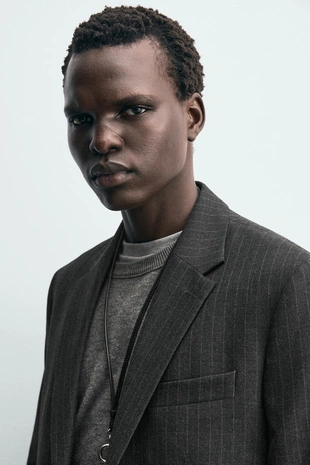 Блейзер в тонкую полоску- Заказать в России