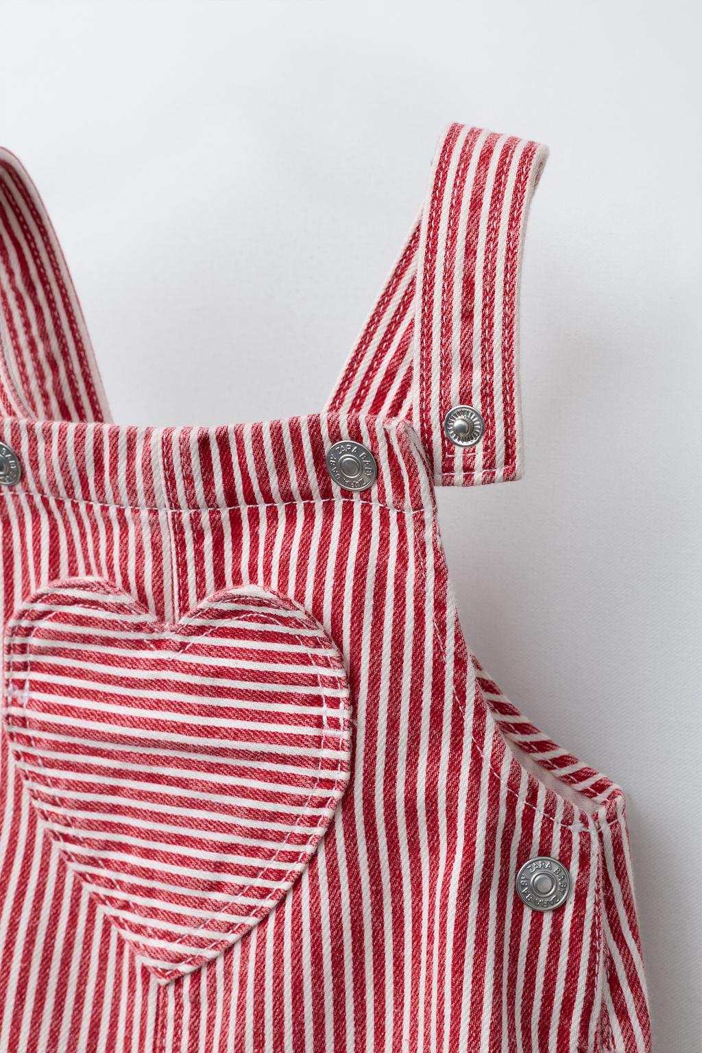 ДЛИННЫЙ КОМБИНЕЗОН ИЗ ТВИЛА В ПОЛОСКУ С СЕРДЦЕМ