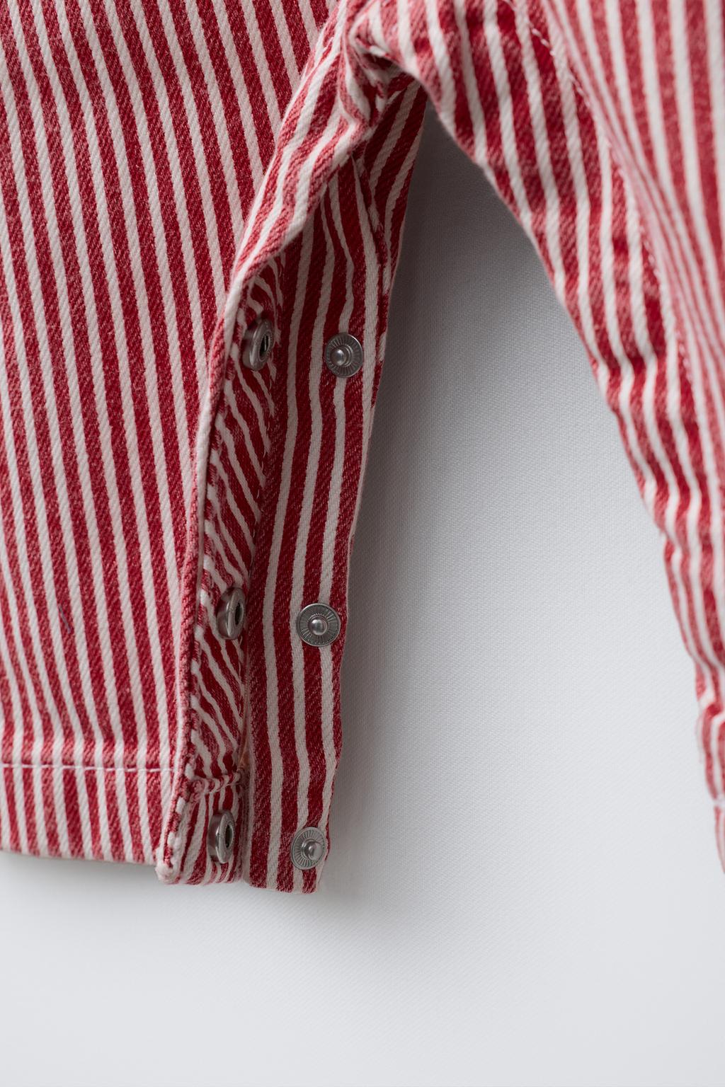 ДЛИННЫЙ КОМБИНЕЗОН ИЗ ТВИЛА В ПОЛОСКУ С СЕРДЦЕМ