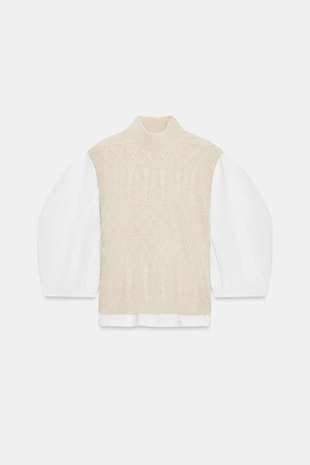 Комбинированная футболка с жилетом- Заказать в России