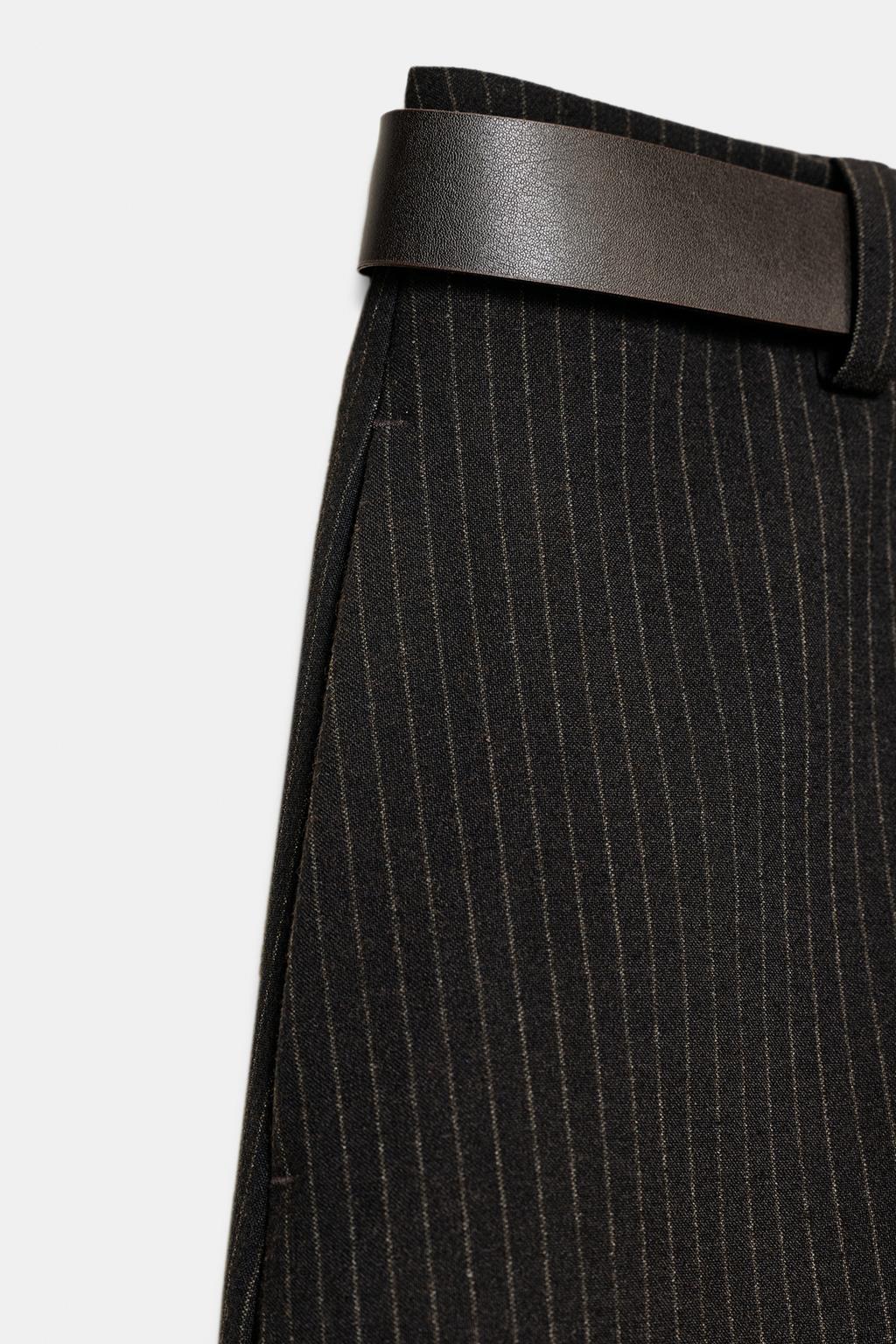 ЮБКА-ШОРТЫ С РЕМНЕМ В ТОНКУЮ ПОЛОСКУ