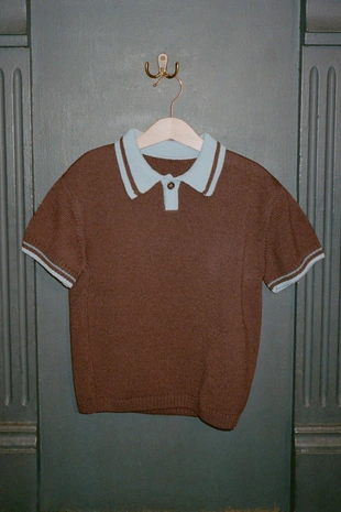 Трикотажное поло с контрастным воротником- Заказать в России