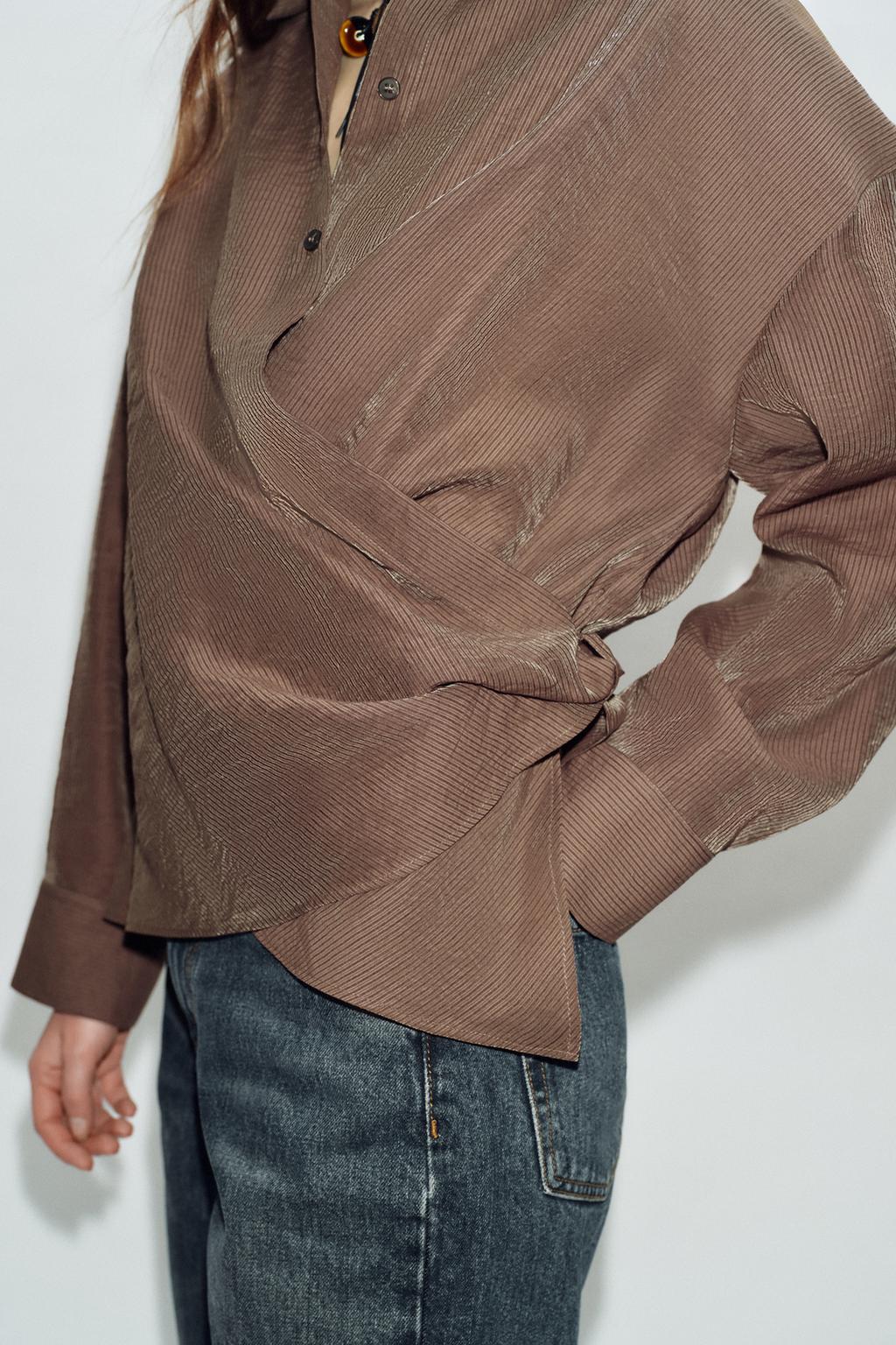 РУБАШКА С ЗАПАХОМ В ПОЛОСКУ