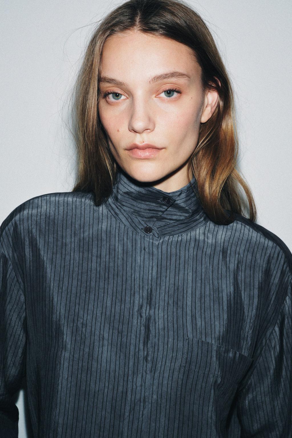 СВОБОДНАЯ РУБАШКА ОВЕРСАЙЗ В ПОЛОСКУ — КОЛЛЕКЦИЯ ZW