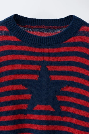 Вязаный джемпер в полоску со звездой- Заказать в России