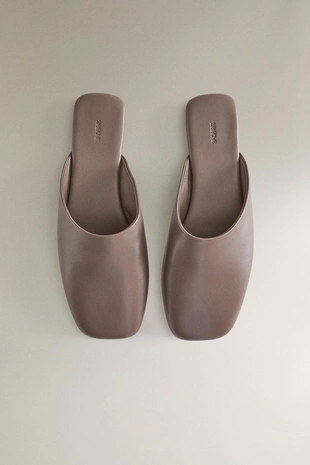 Кожаные сабо с квадратным носком- Заказать в России