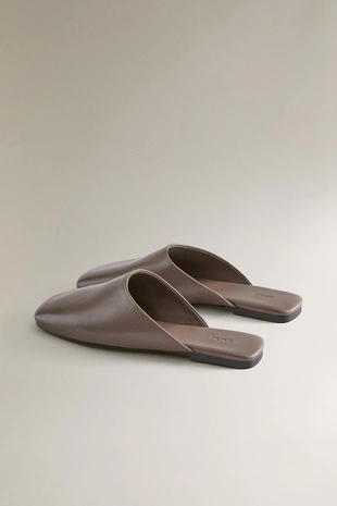 Кожаные сабо с квадратным носком- Заказать в России