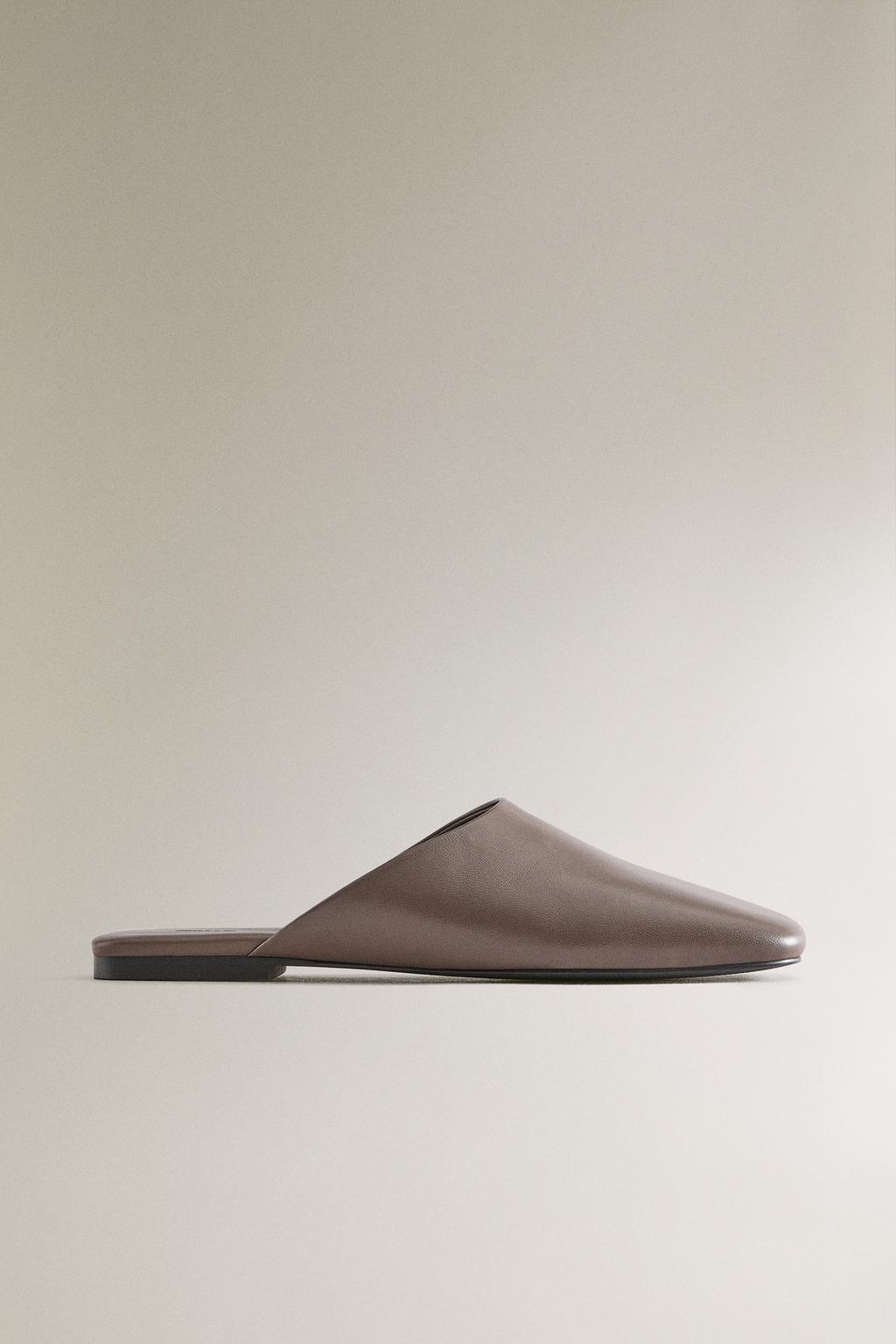 Кожаные сабо с квадратным носком