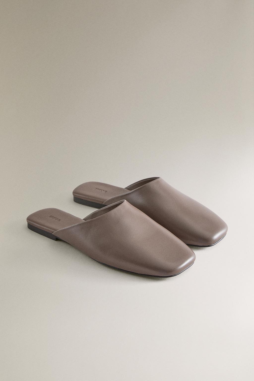 Кожаные сабо с квадратным носком