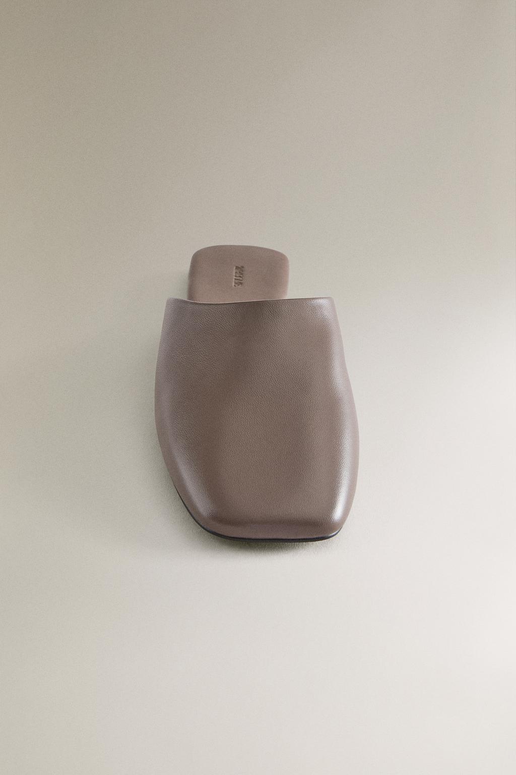 Кожаные сабо с квадратным носком