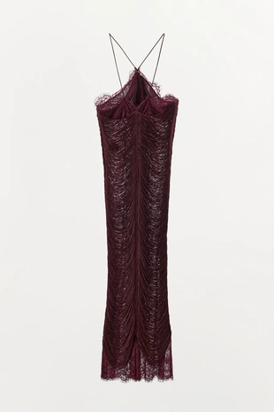 Кружевное платье халтер с бахромой- Заказать в России