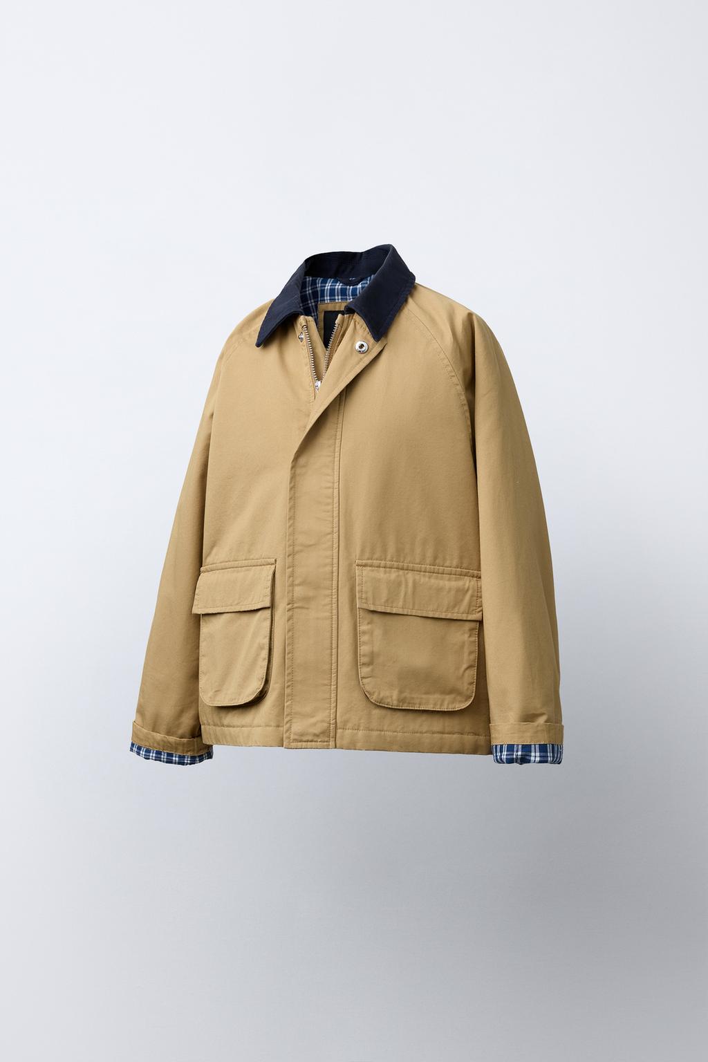 КУРТКА С КОНТРАСТНЫМ ВОРОТНИКОМ