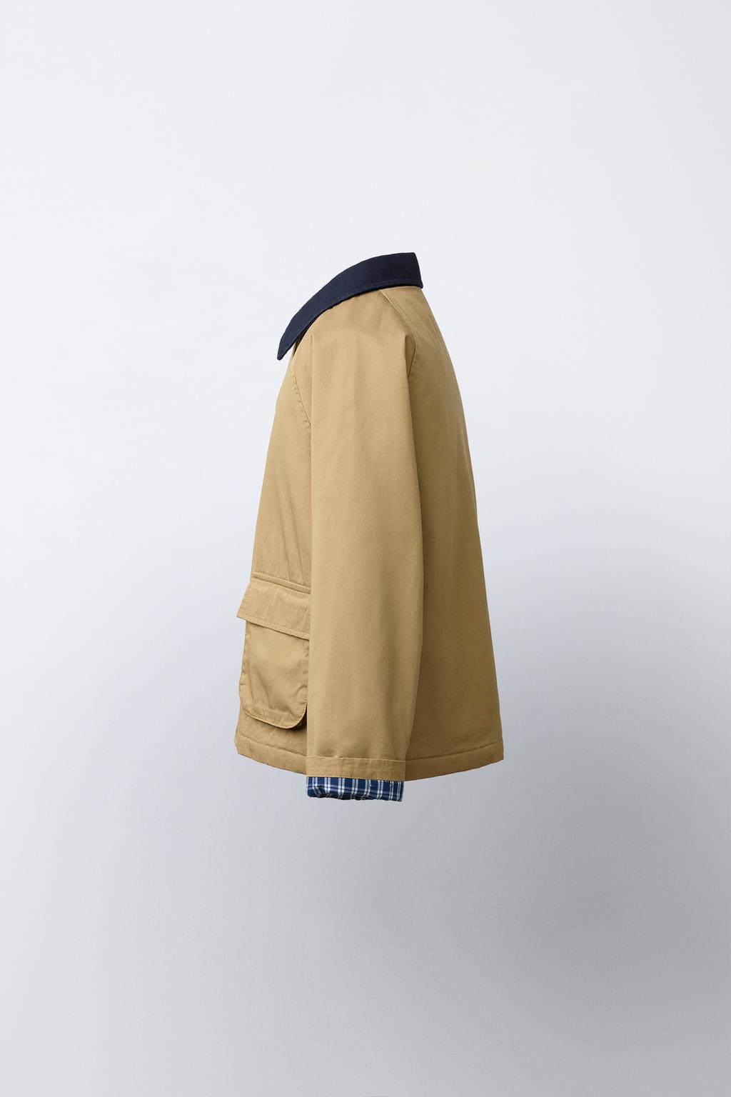 КУРТКА С КОНТРАСТНЫМ ВОРОТНИКОМ