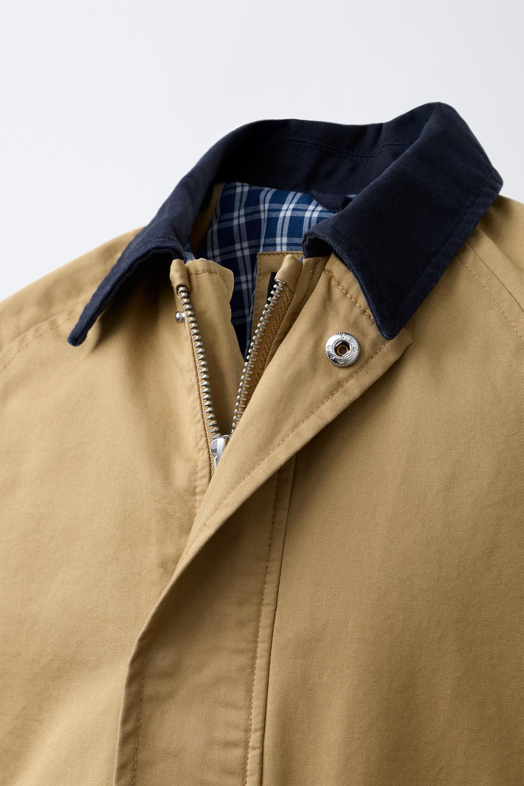 КУРТКА С КОНТРАСТНЫМ ВОРОТНИКОМ