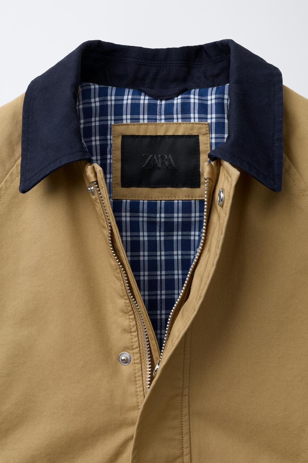 КУРТКА С КОНТРАСТНЫМ ВОРОТНИКОМ