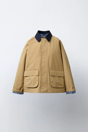 Куртка с контрастным воротником- Заказать в России