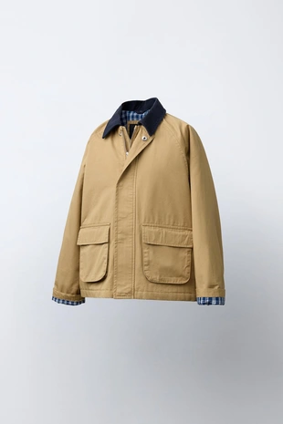 Куртка с контрастным воротником- Заказать в России