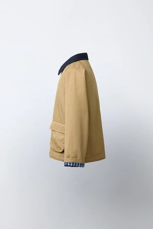 Куртка с контрастным воротником- Заказать в России